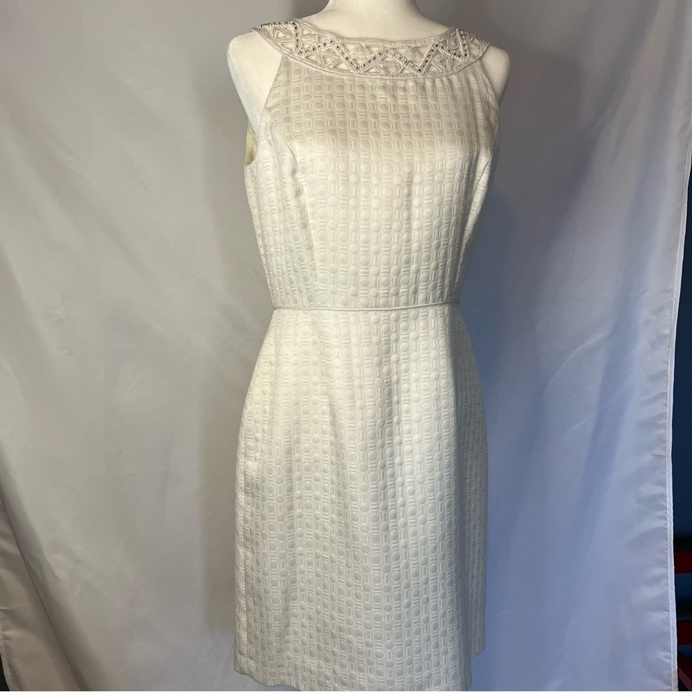 Antonio Melani, size 6, white , pearl and bead accents